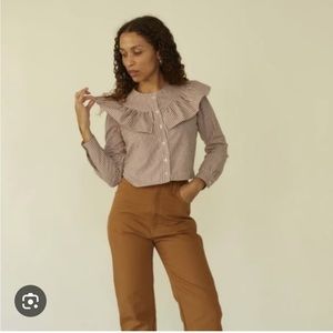 Lykke Wullf Clover top - Brown gingham